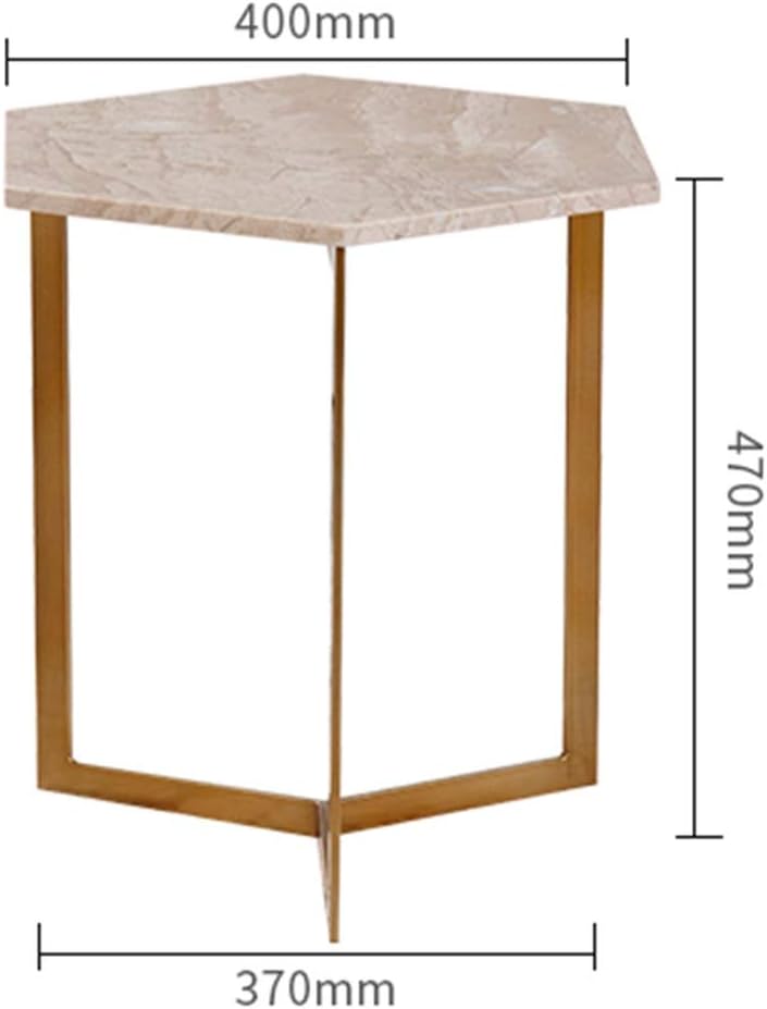 Marble Hexagonal Metal Side Table