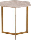 Marble Hexagonal Metal Side Table