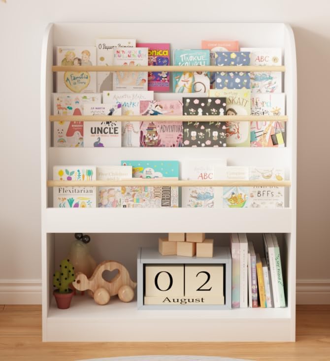 White Wooden Kids Bookcase