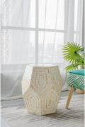 Cream Hexagon Side Table