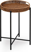 Rattan Round Tray Side Table Indoor Outdoor