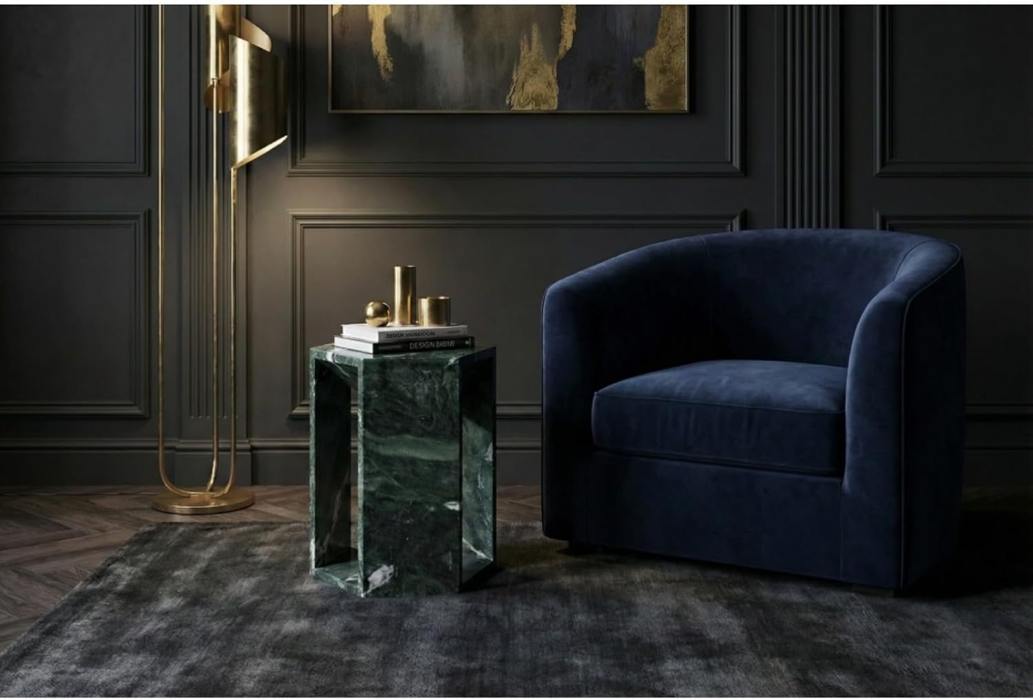 Luxury Marble Hexagonal Side Table
