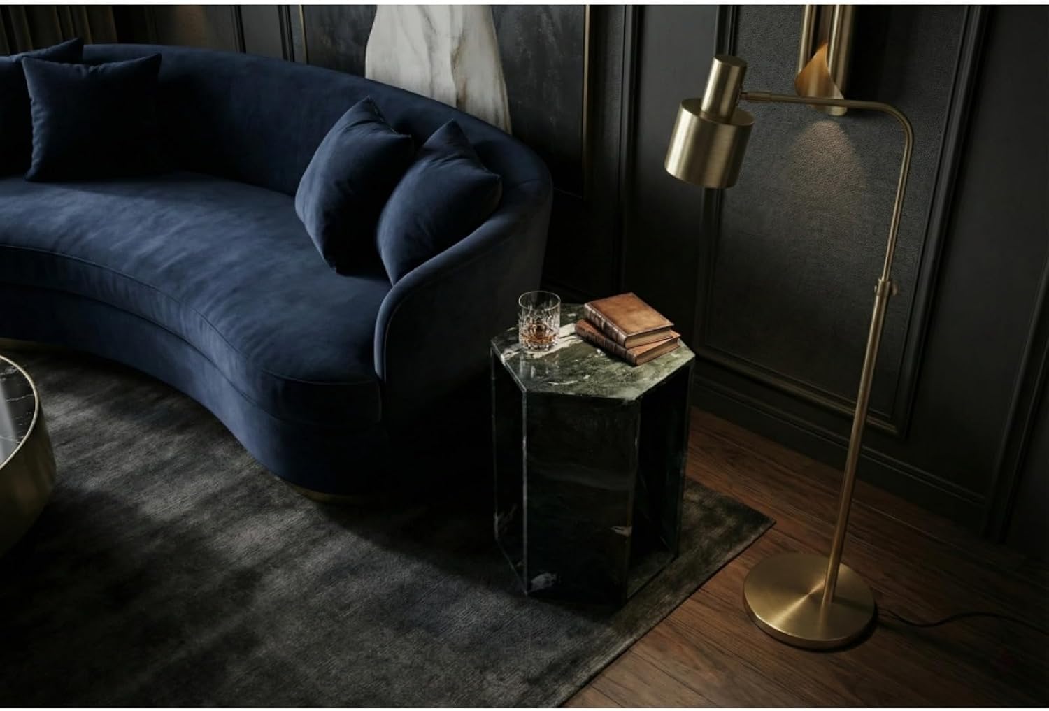 Luxury Marble Hexagonal Side Table