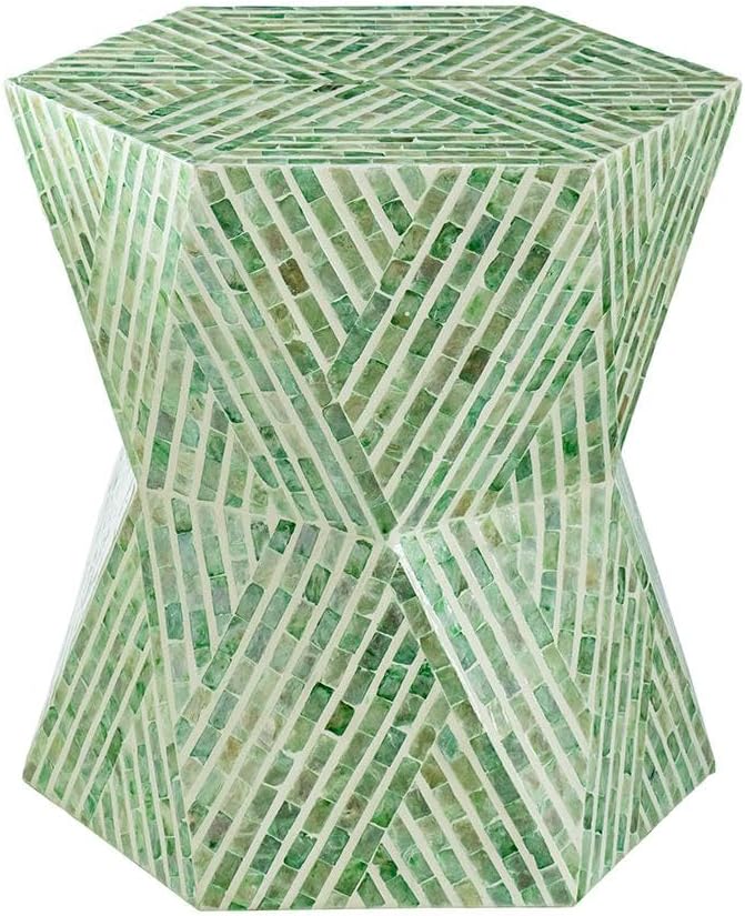 Green Hexagon Accent Stool