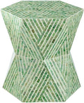 Green Hexagon Accent Stool