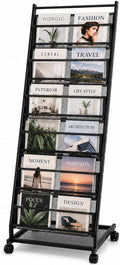 6-Tier Rolling Magazine Display Rack