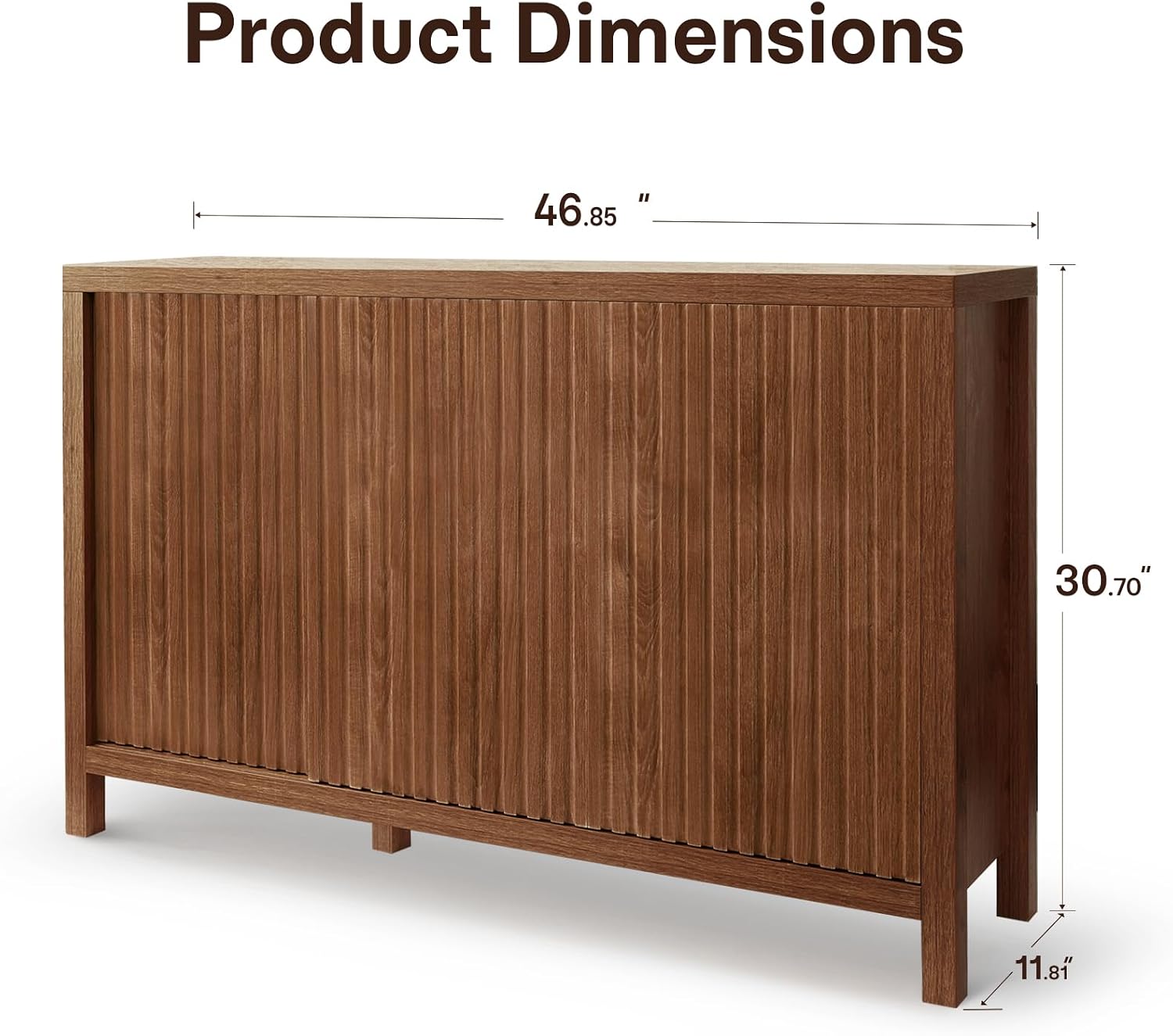 Fluted Wood Sideboard Credenza