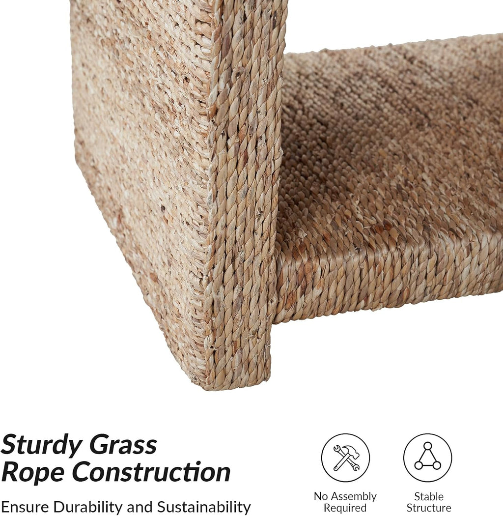 2-Piece Natural Rattan Seagrass Nightstand