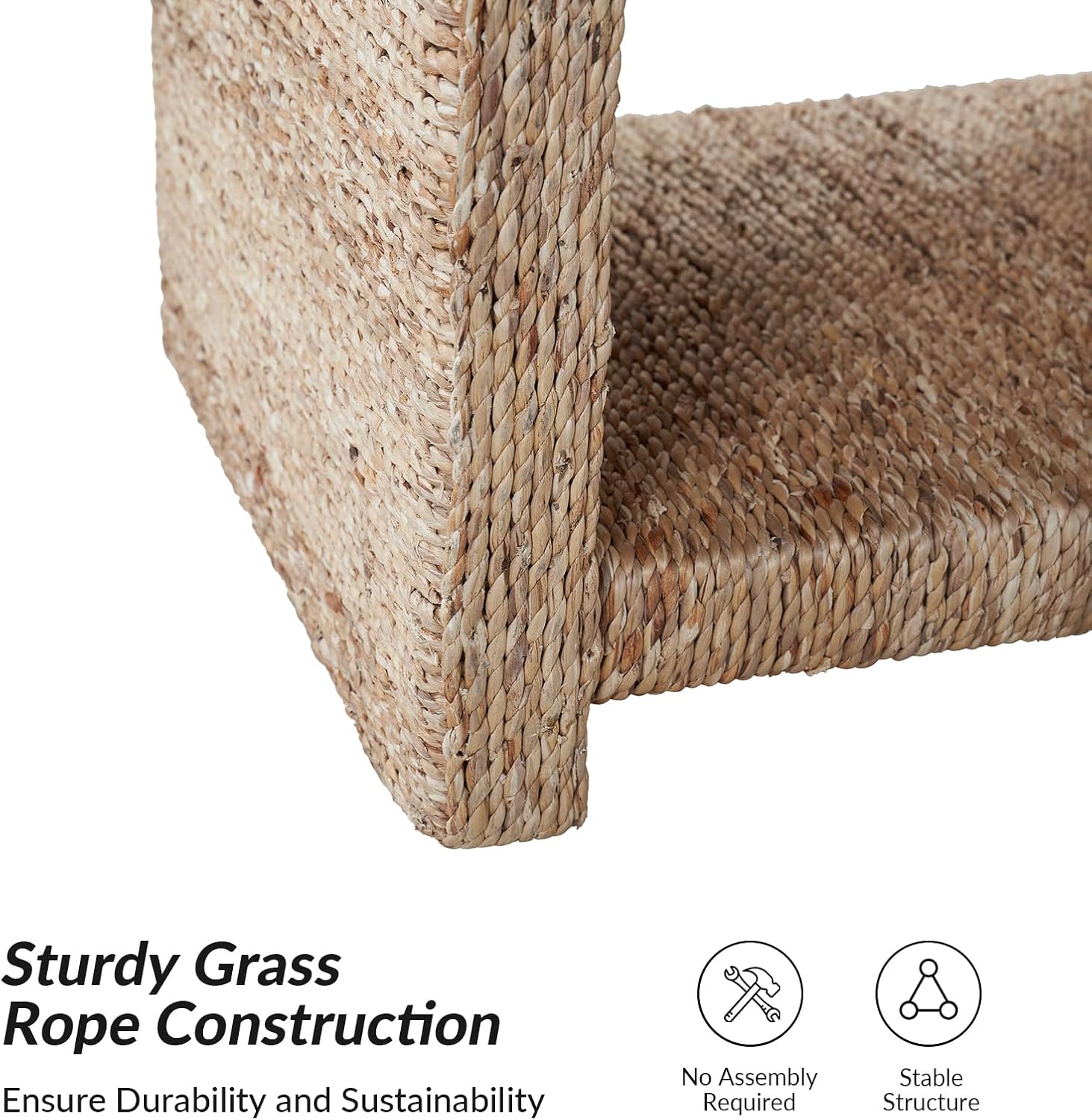 2-Piece Natural Rattan Seagrass Nightstand