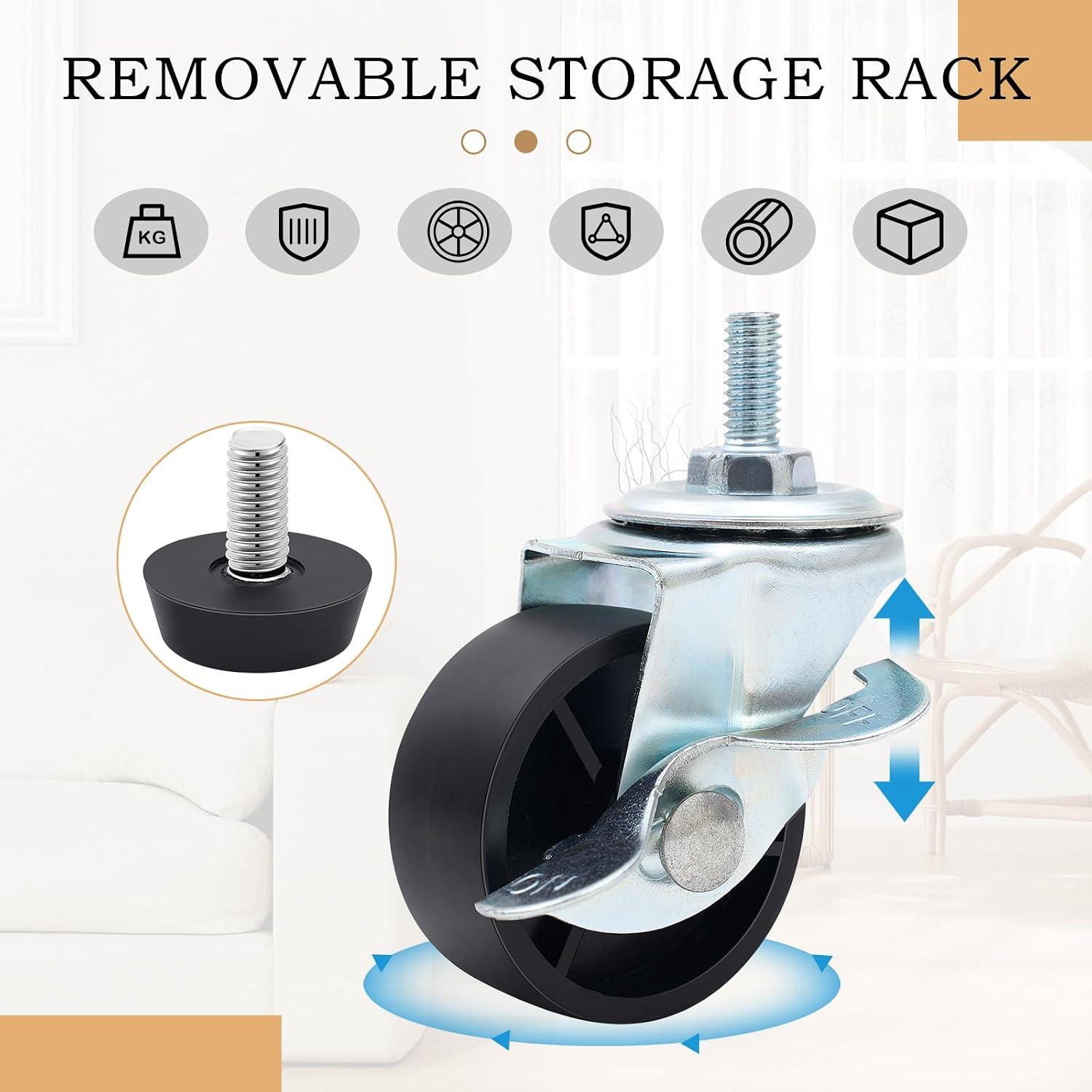 4-Tier Rolling Black Snack Display Rack