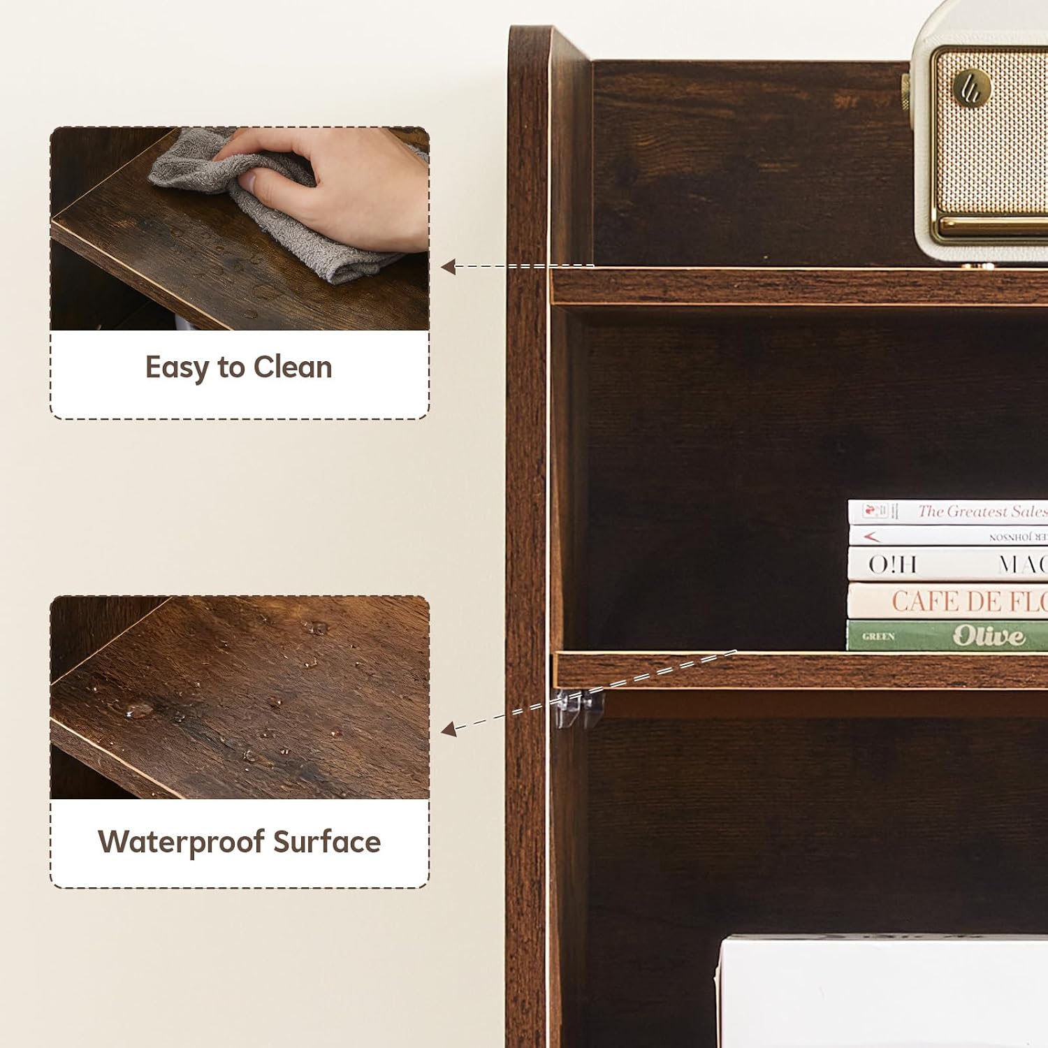Wooden Desk Storage Hutch
