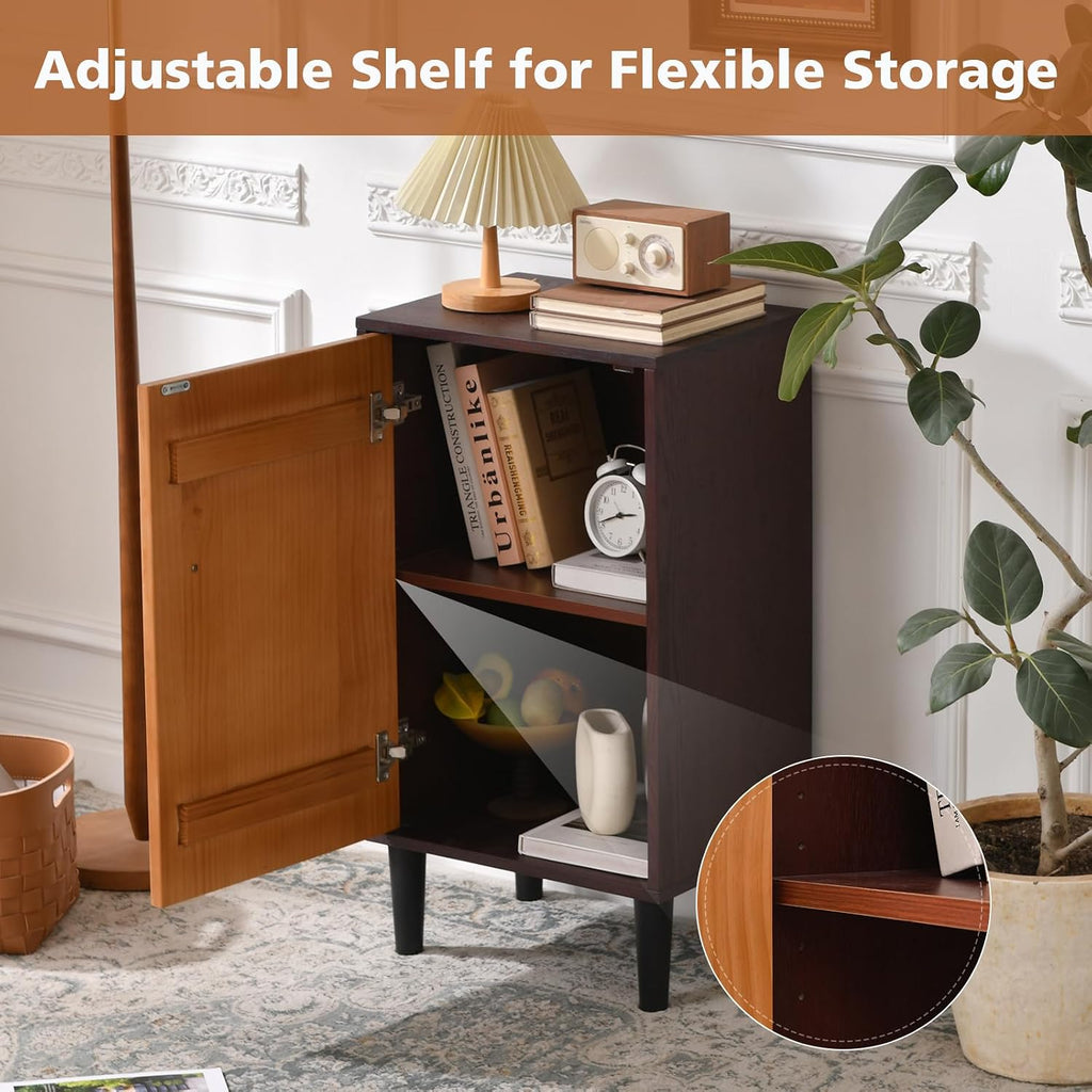 Geometric Wood Accent Cabinet