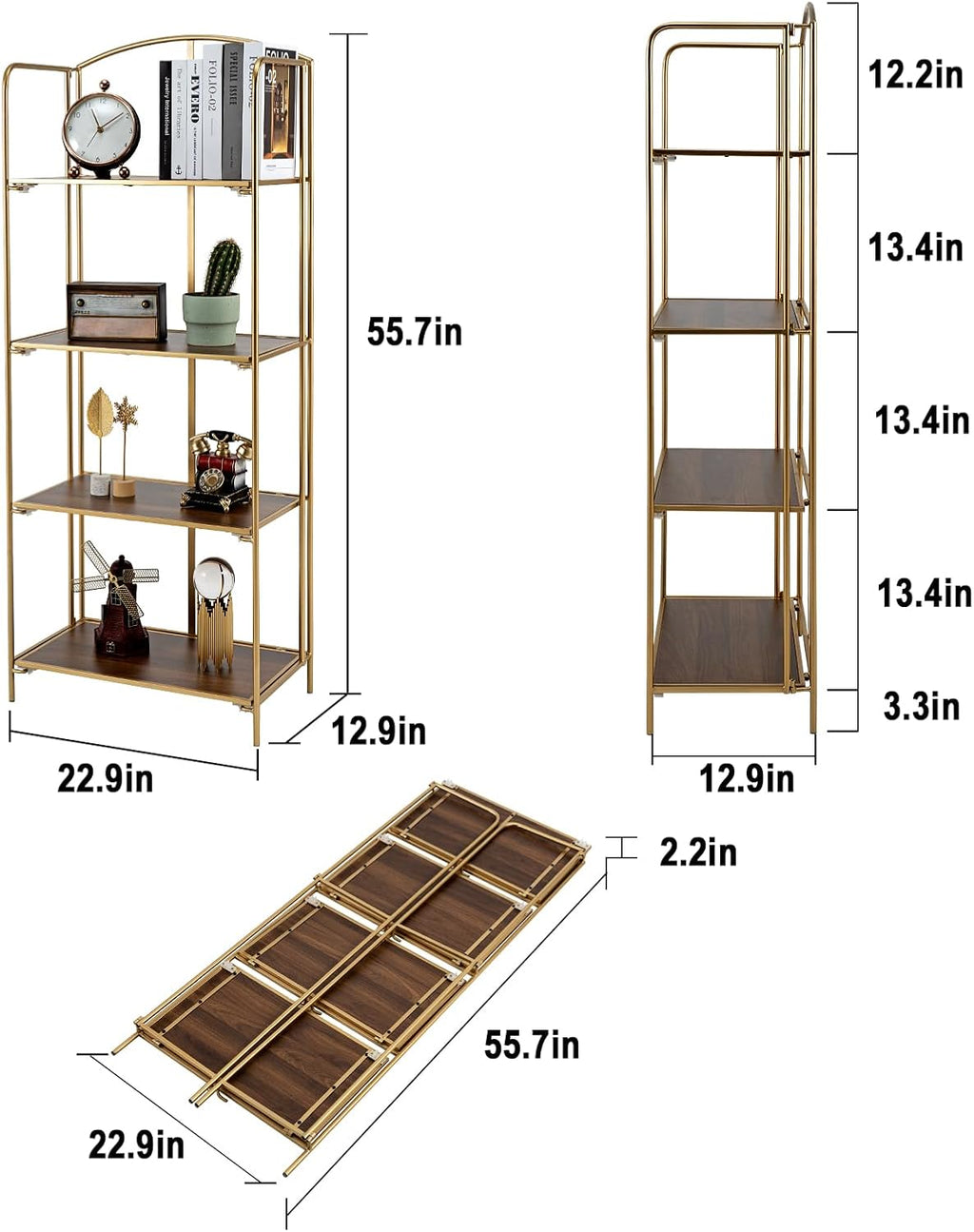 Gold Foldable Bookshelf