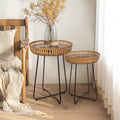 2-Piece Rattan Nesting Side Tables
