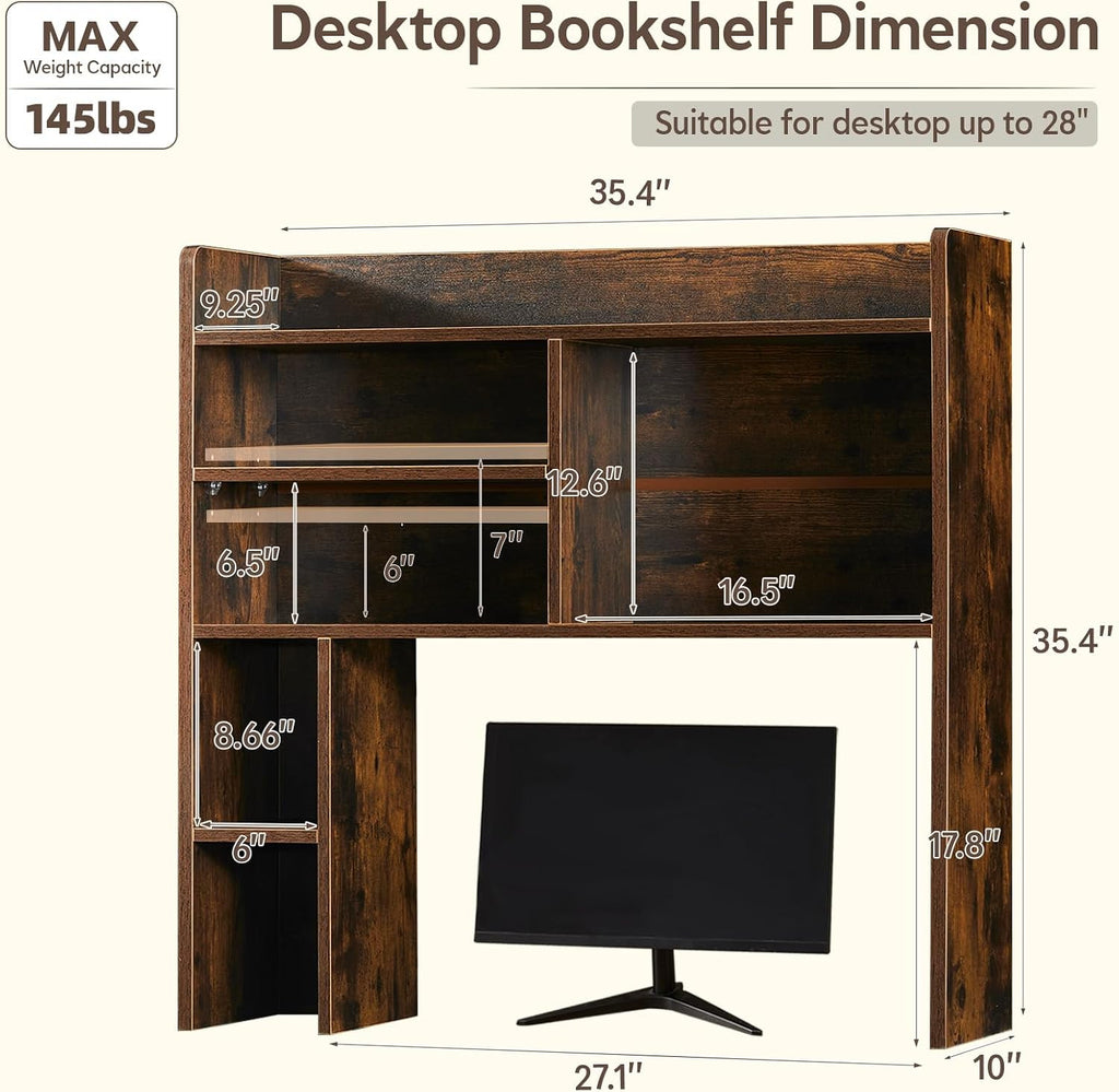 Wooden Desk Storage Hutch
