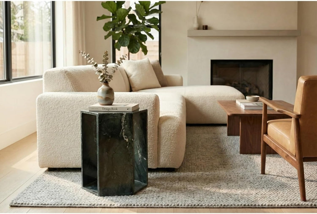 Luxury Marble Hexagonal Side Table