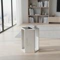 Matte White Marble Hexagon Side Table