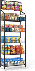 Black Metal Rolling Snack Display Stand