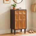 Geometric Wood Accent Cabinet
