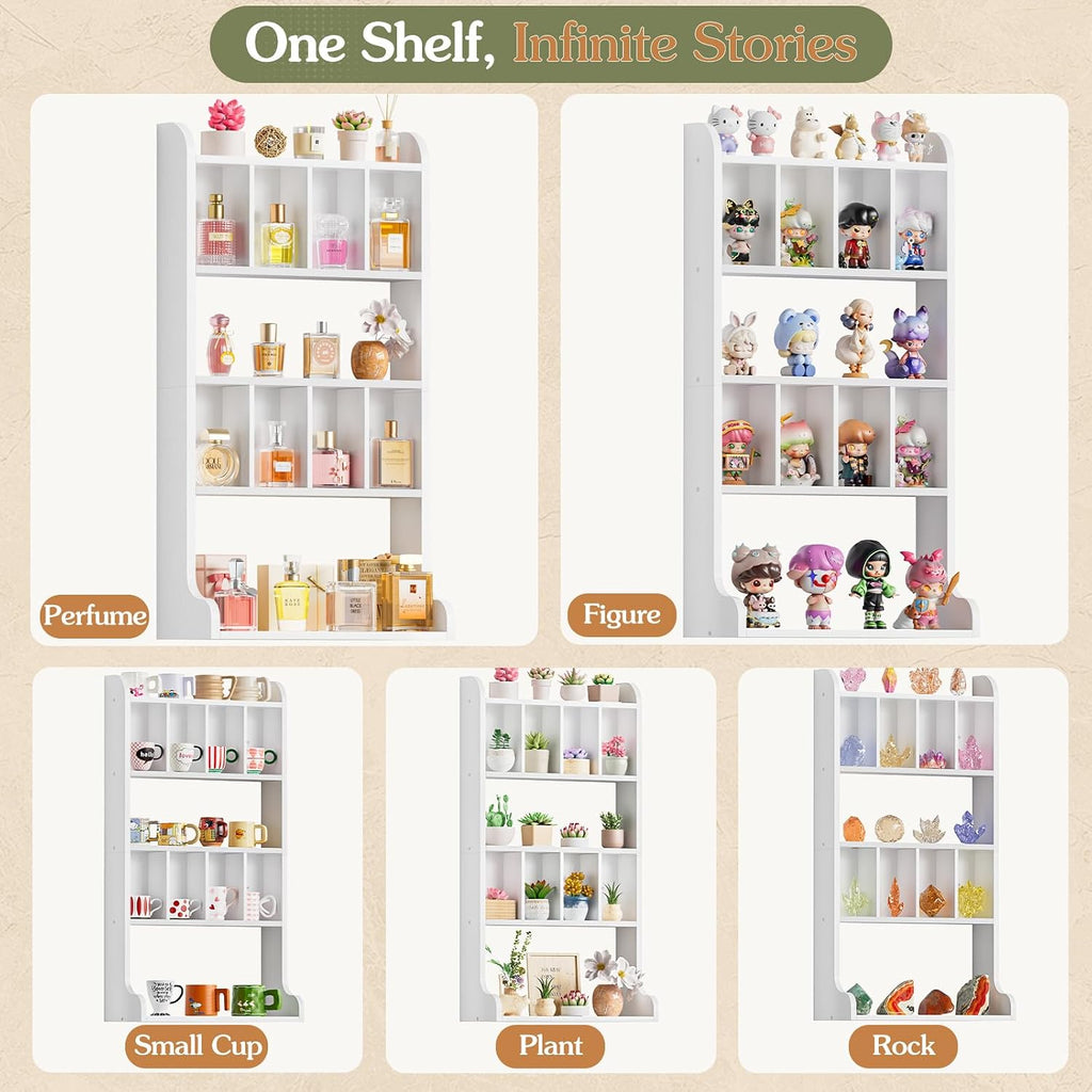 White Wall Mount Perfume Display Shelf