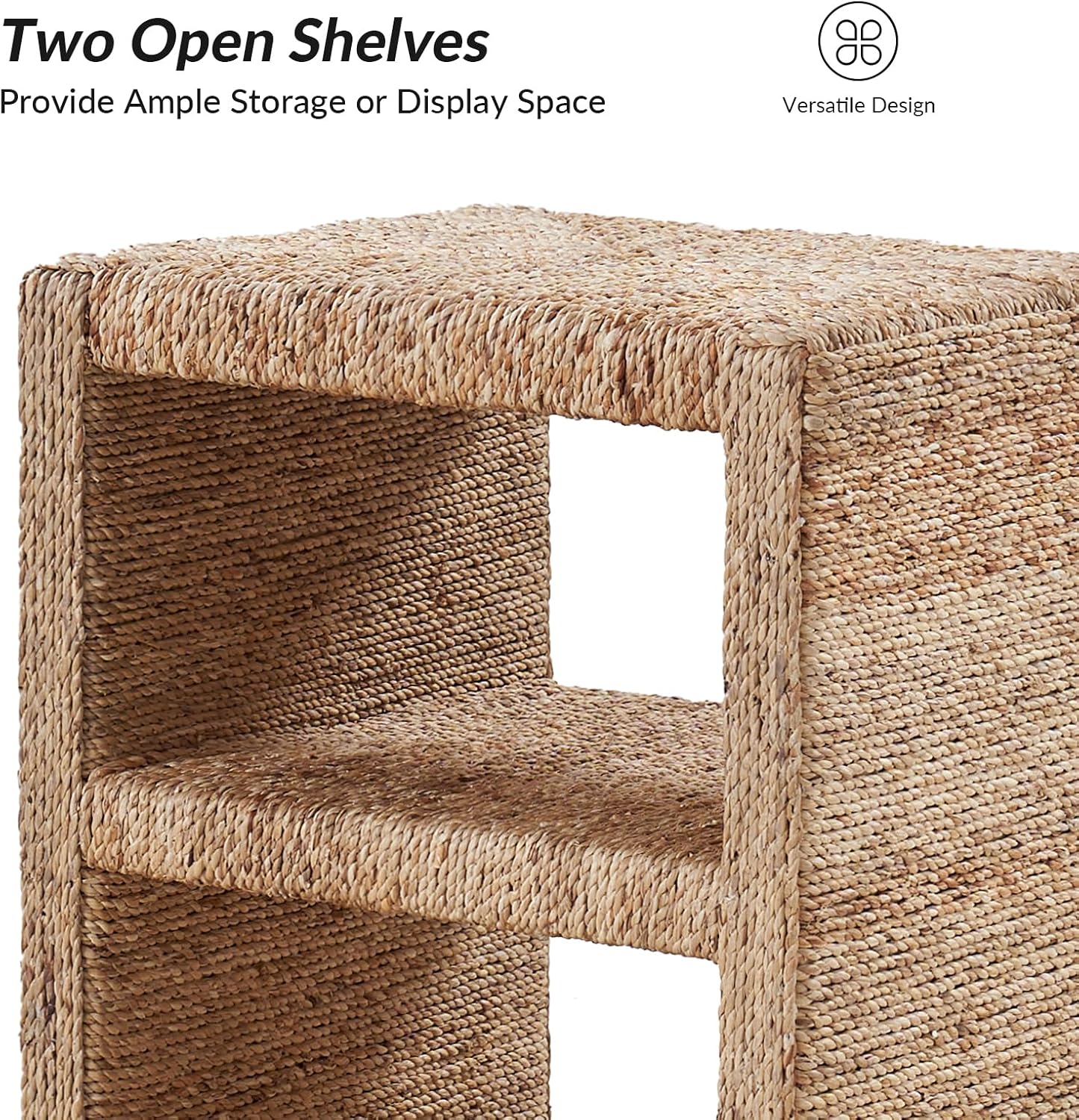 2-Piece Natural Rattan Seagrass Nightstand