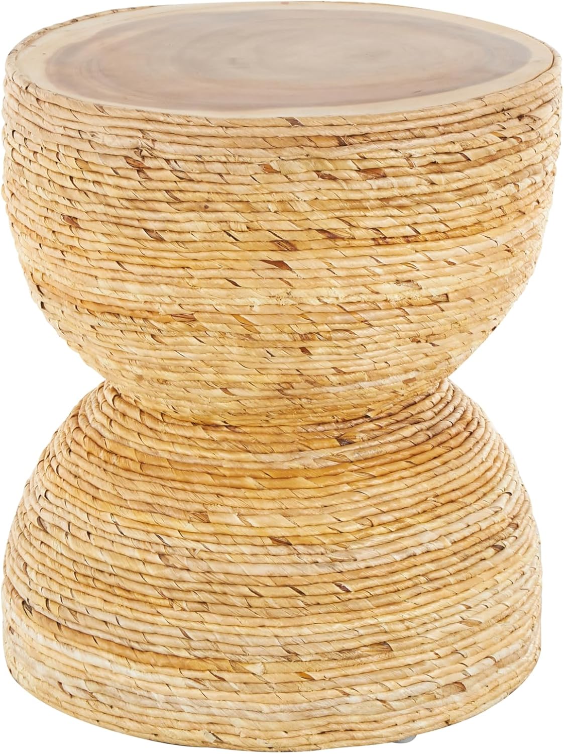 Light Brown Woven Banana Leaf Side Table