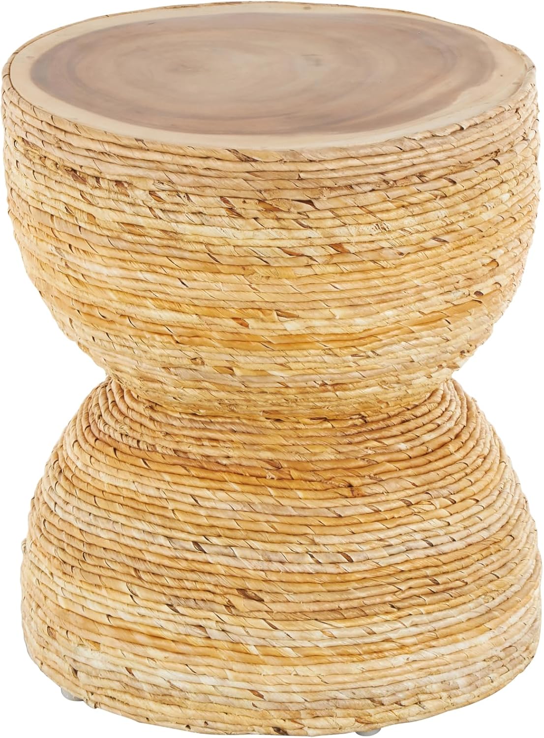 Light Brown Woven Banana Leaf Side Table