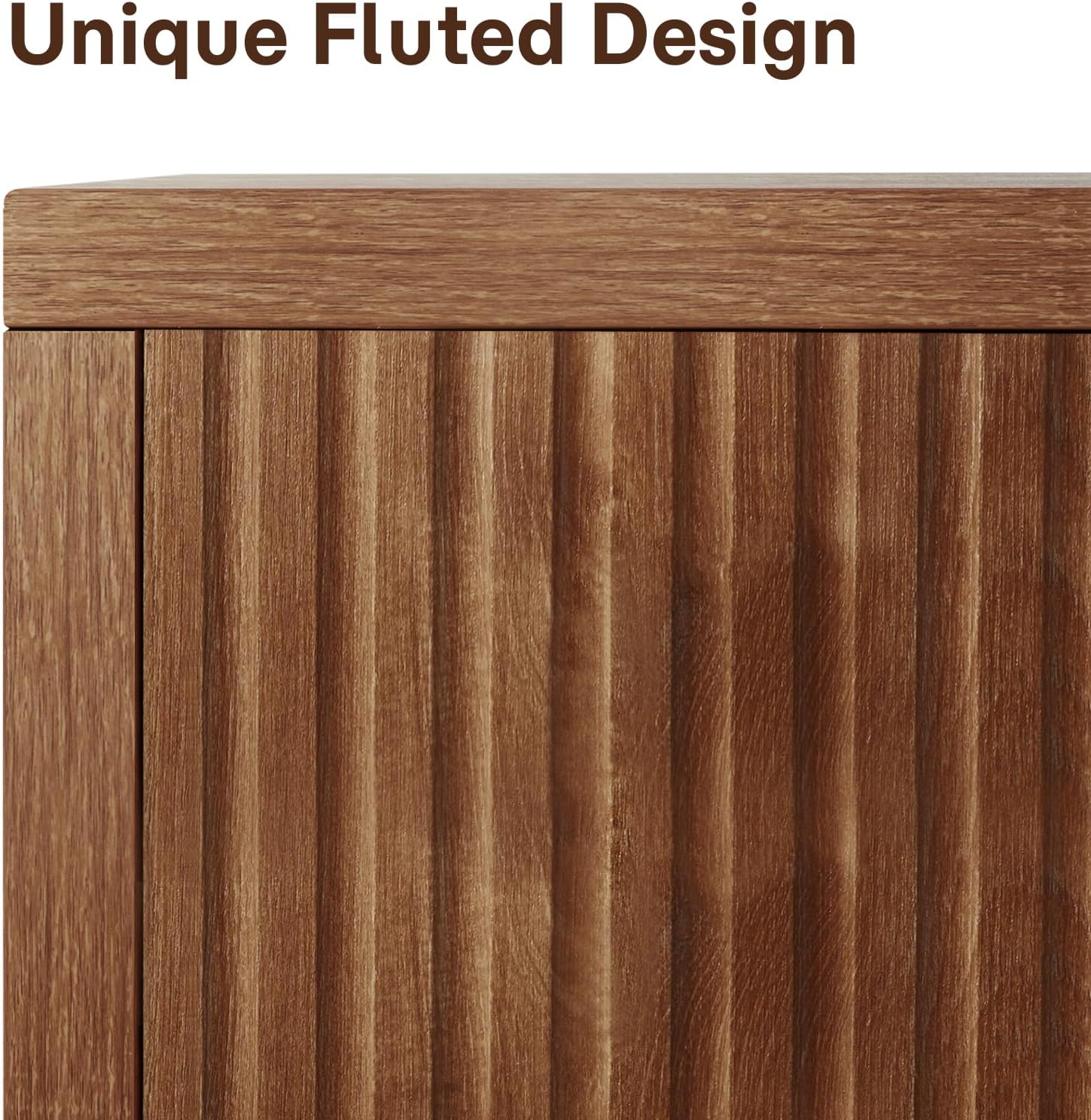 Fluted Wood Sideboard Credenza