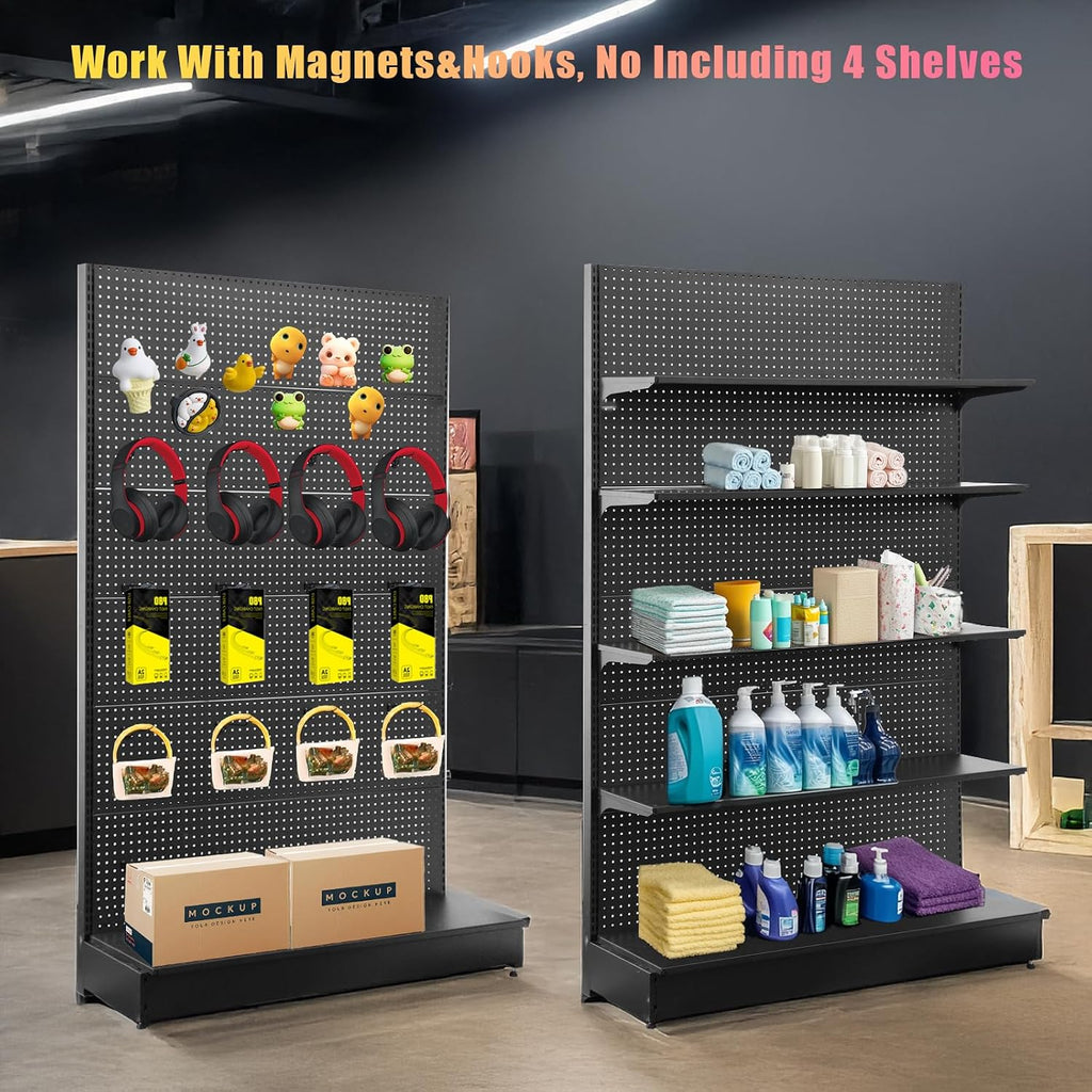 4x6.5Ft Freestanding Pegboard Display Rack