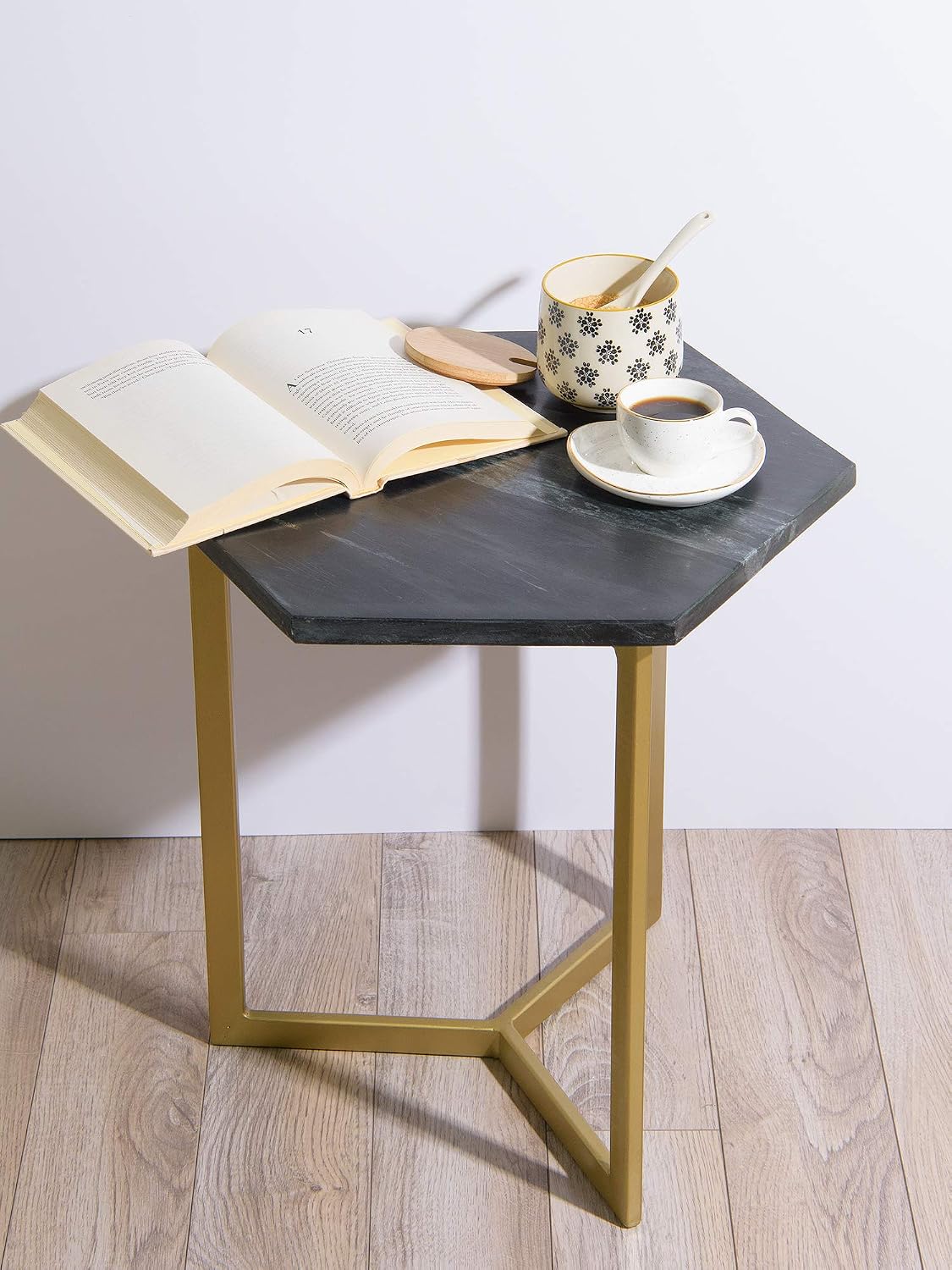 Black Marble Hexagon Table
