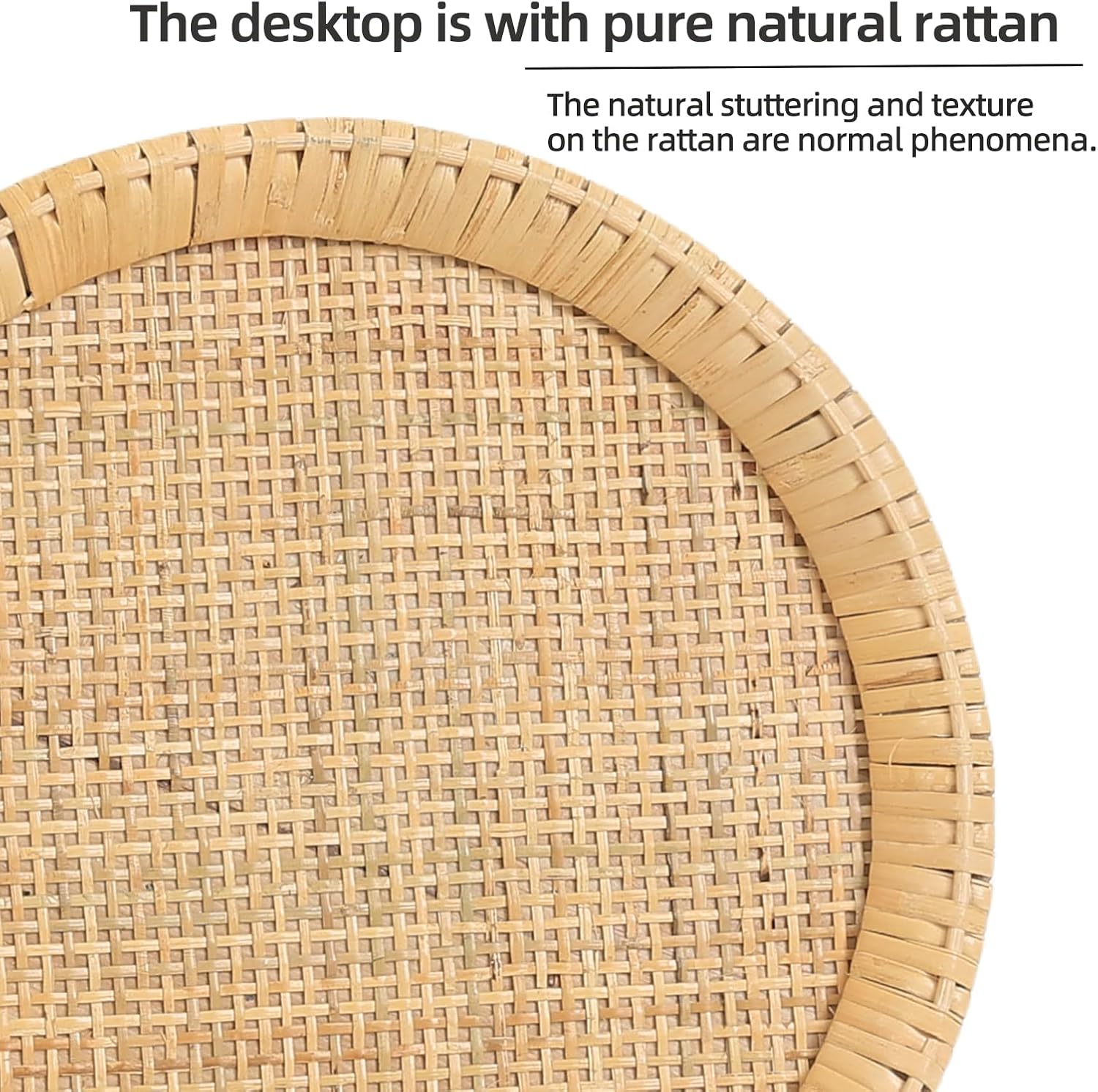 Boho Rattan Round Small Side Table