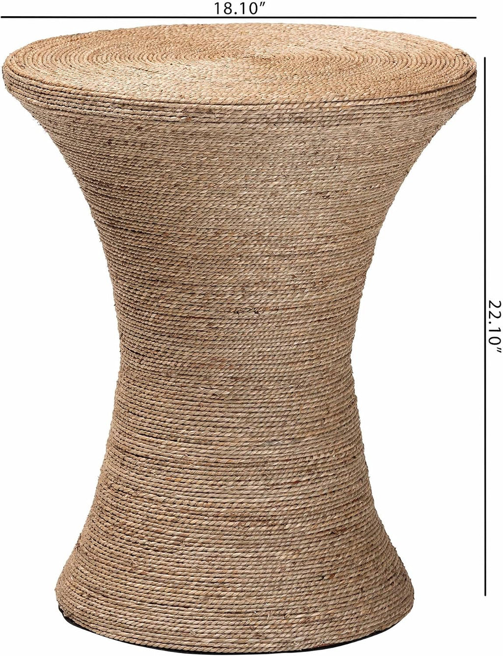 Natural Seagrass Hourglass Side Table