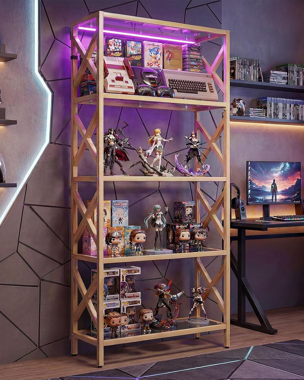 Glass 5-Tier Display Shelf