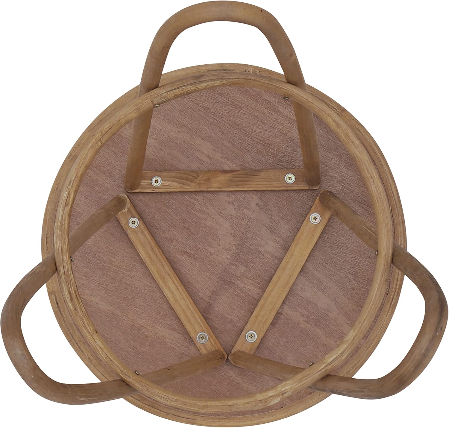 Round Rattan Tray Top Boho Side Table