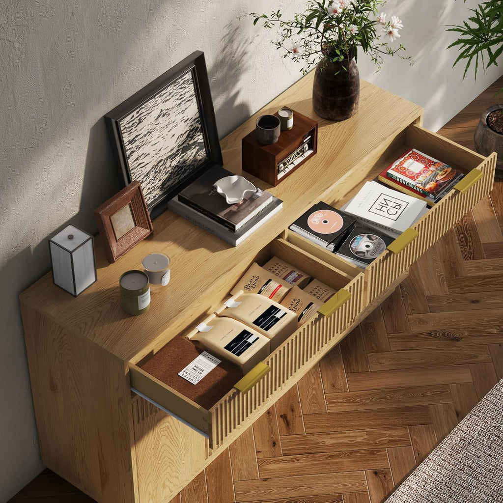 Natural Fluted Sideboard Cabinet