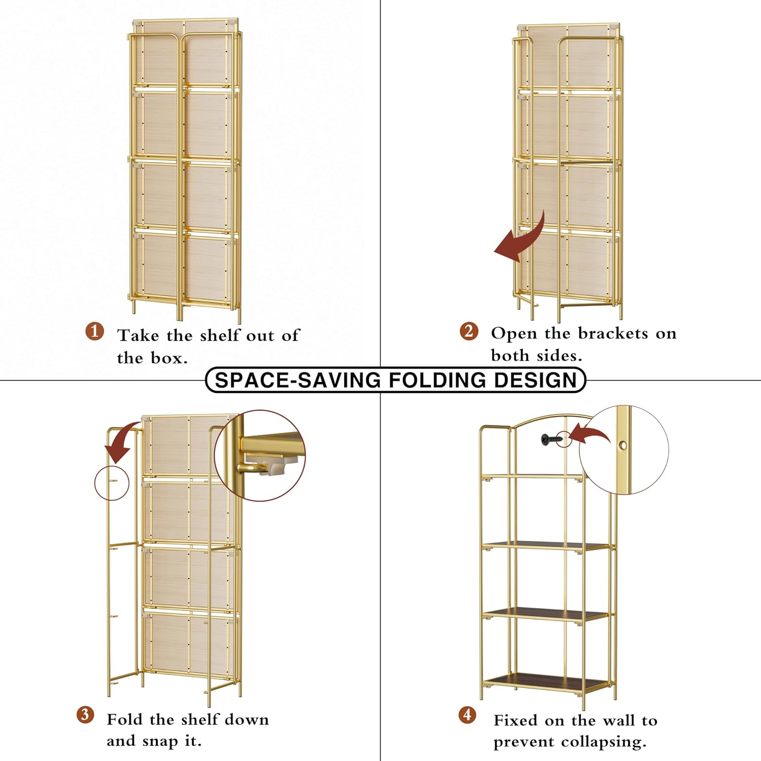 Gold Foldable Bookshelf