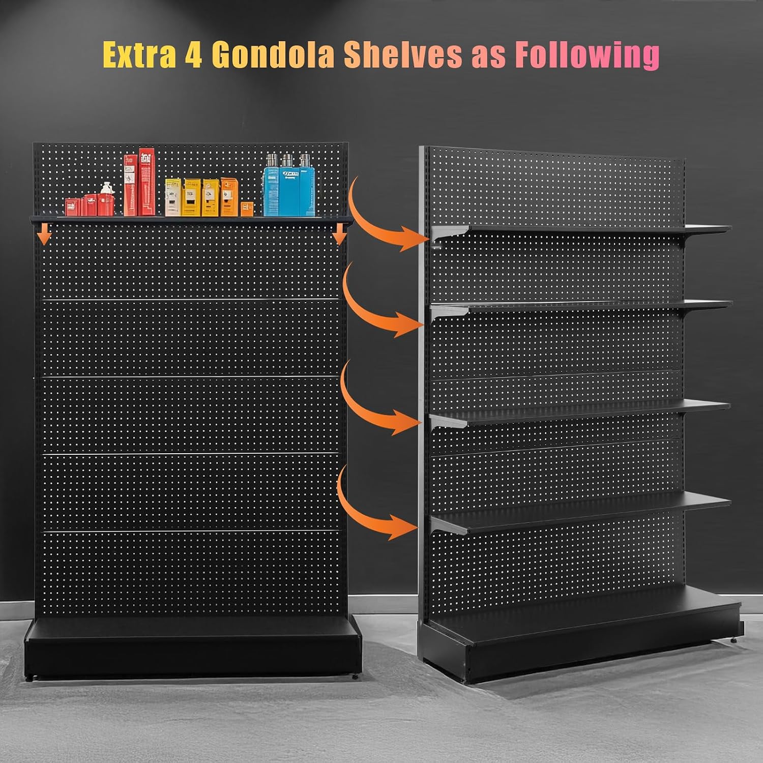 4x6.5Ft Freestanding Pegboard Display Rack