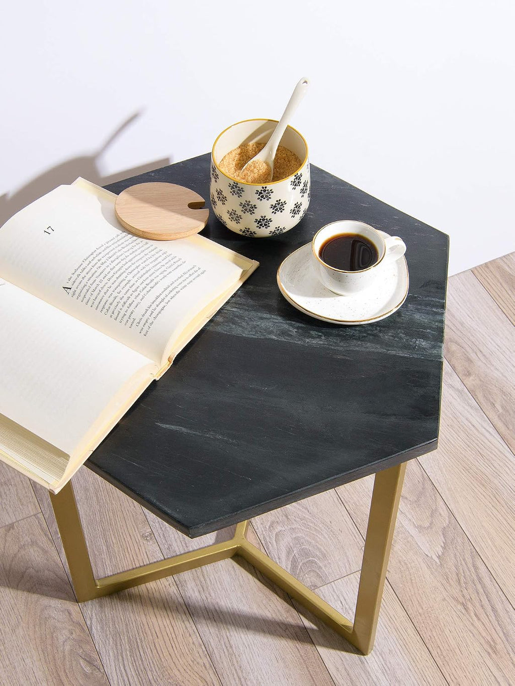 Black Marble Hexagon Table