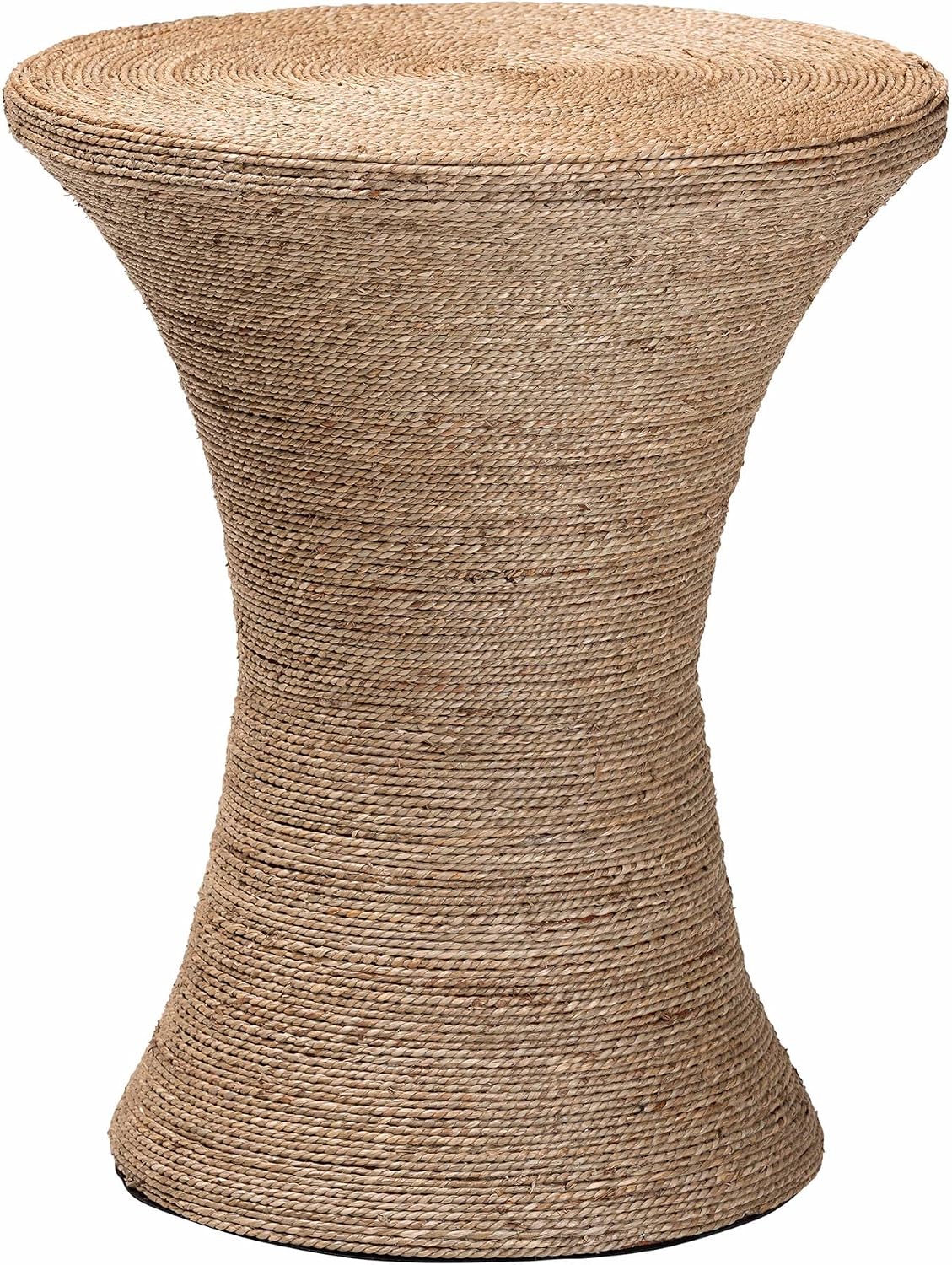 Natural Seagrass Hourglass Side Table