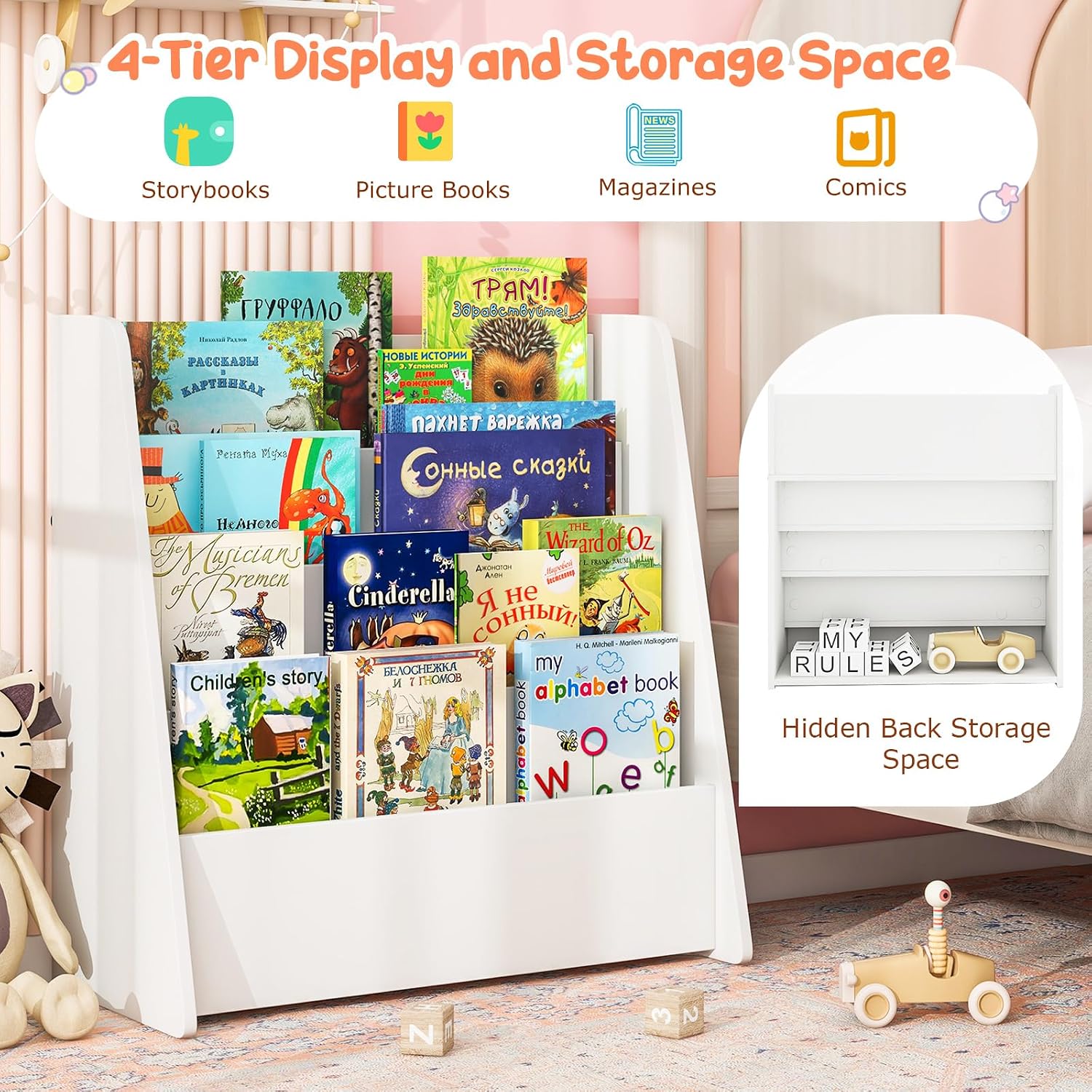 White Kids Bookcase