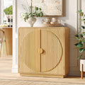 Natural Fluted Arched Wood Sideboard